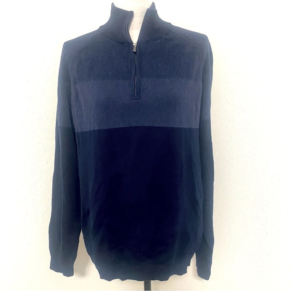 Men’s Calvin Klein Blue Quarter Zip Sweater Size Large Preppy, Business, NWOT